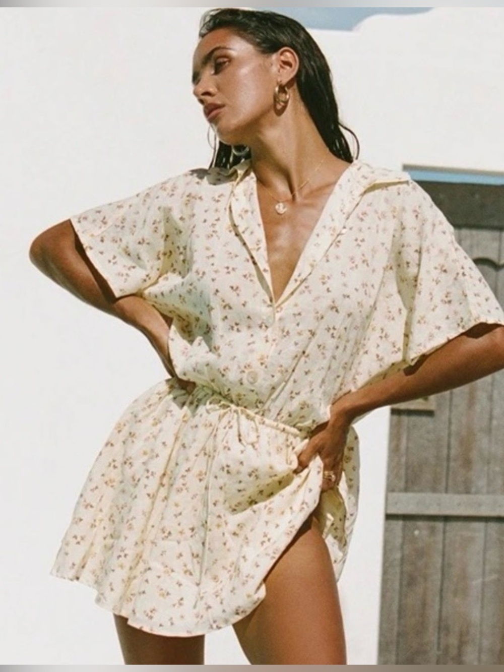 Sabo Skirt Cream Floral Mini Dress